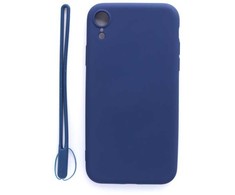 Evelatus Apple iPhone XR Soft Touch Silikoninis dėklas with Strap Dark Mėlyna