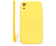 Evelatus Apple iPhone XR Soft Touch Silikoninis dėklas with Strap Geltona