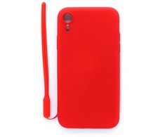 Evelatus Apple iPhone XR Soft Touch Silikoninis dėklas with Strap Raudona