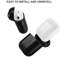 Evelatus Apple Airpods Leather apsauginis dėklas Juodas