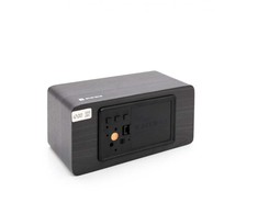 Evelatus EMC01 Digitāls Koka kubs Pulkstenis Modinātājs uzrāda mitrumu temperatūru + USB lādētājs Melna