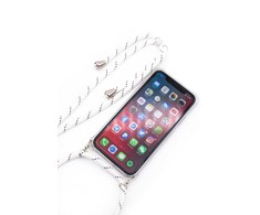 Dėklas Evelatus Samsung A10s Case with rope Baltas Stripes Transparent