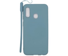 Evelatus Samsung A20e Soft Touch Silikoninis dėklas with Strap Mėlyna