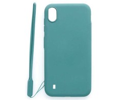 Evelatus Samsung Galaxy A10 Soft Touch Silikoninis dėklas with Strap Mėlyna