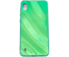 Evelatus Samsung Galaxy A10 Vanduo Ripple Full Color Electroplating Tempered Glass Case Žalias