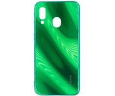 Evelatus Samsung Galaxy A40 Vanduo Ripple Full Color Electroplating Tempered Glass Case Žalias