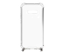 Dėklas Evelatus Samsung Galaxy S10e Silicone Transparent with Necklace TPU Space Gray