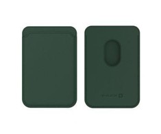 Dėklas Evelatus Universal iPhone Genuine leather wallet with MagSafe Dark Žalias