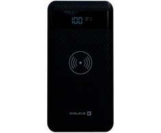 Evelatus EPB05 10000mAh Power Bank X2 USB / Micro USB-C Lightning + 10W bezvadu uzlādētājs Melns