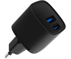Evelatus USB-A and USB-C 30W Max / EU charger Juodas
