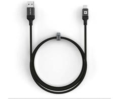 Evelatus USB A to C, 1.2M Aluminum housing braiding Juodas