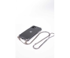 Dėklas Evelatus Xiaomi Note 7 Silicone Transparent with Necklace TPU Strap Sidabrinis