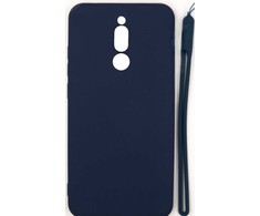 Evelatus Xiaomi Redmi 8 Soft Touch Silikoninis dėklas with Strap Dark Mėlyna