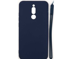 Evelatus Xiaomi Redmi 8 Soft Touch Silikoninis dėklas with Strap Dark Mėlyna