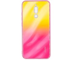 Evelatus Xiaomi Redmi 8 Vanduo Ripple Gradient Color Anti-Explosion Tempered Glass Case Gradient Geltona-Rožinė