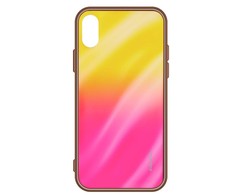 Evelatus Xiaomi Redmi Note 8 Pro Vanduo Ripple Gradient Color Anti-Explosion Tempered Glass Case Gradient Geltona-Rožinė