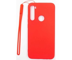 Evelatus Xiaomi Xiaomi Redmi Note 8 / Redmi Note 8 2021 Soft Touch Silikoninis dėklas with Strap Raudona
