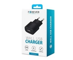 Forever TC-01 įkroviklis 1x USB 3A juodos spalvos