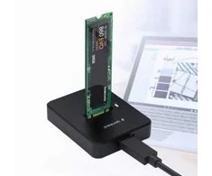 GEMBIRD Desktop USB Type-C M.2 SATA NVME SSD drive docking station juodas