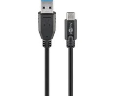 Goobay | Apvalus kabelis | Sinchronizuokite ir įkraukite Super Speed USB-C į USB A 3.0 įkrovimo laidą | 67999 | USB 3.0 kištukas (A tipas) | USB-C vyr