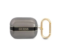 Apple AirPods Pro ausinių dėklas Guess AirPods Strap Collection (GUAPHHTSK) juodos spalvos