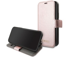 Dėklas Guess Apple iPhone 12/12 Pro 6.1 Iridescent Book Case Rožinė