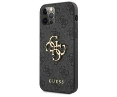 Dėklas Guess Apple iPhone 12 Pro Max Metal Logo Case Pilkas