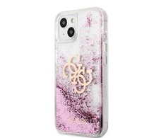 Apple iPhone 13 Mini Guess dėklas 4G Big Liquid Glitter (GUHCP13SLG4GPI) rožinės spalvos