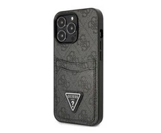 Dėklas GUESS GUHCP13LP4TPK IPHONE 13 PRO / 13 6.1 "Juodas / Juodas HARDCASE 4G TRIANGLE CARDSLOT LOGO