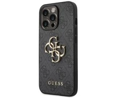 Apple iPhone 14 Pro Max Guess dėklas 4G Big Metal Logo pilkos spalvos