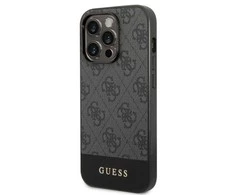 Guess GUHCP14XG4GLGR Apple iPhone 14 Pro Max 6,7" dėklas telefonui pilkos spalvos hard case 4G Stripe Collection
