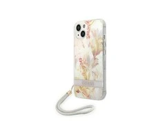 Dėklas GUESS kietas gėlių dirželis GUOHCP14MHFLSU galinis dangtelis, Apple, iPhone 14 Plus, Violetinė, 6,7 "