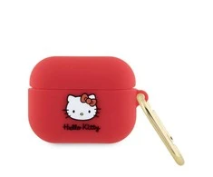 Dėklas „Apple AirPods Pro 1“ ausinių silikoninė 3D „Hello Kitty“ galvutė (HKAP3DKHSF)