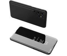 Hurtel Clear View Samsung S24 Ultra atverčiamas – dėklas telefonui juodos spalvos