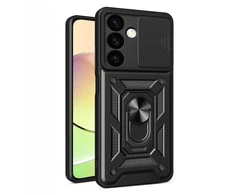 Hybrid Armor Camshield armored Samsung Galaxy S24 Plus with camera cover – dėklas telefonui juodos spalvos