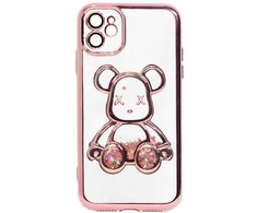 iLike Apple iPhone 11 Silikoninis dėklas Print Desire Bear Rožinė
