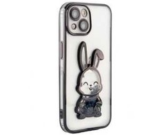 iLike Apple iPhone 13 Silikoninis dėklas Print Desire Rabbit Juodas