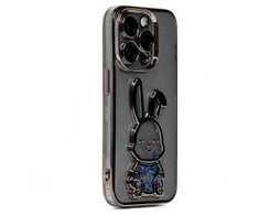 iLike Apple iPhone 14 Pro Max Silikoninis dėklas Print Desire Rabbit Juodas