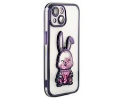 iLike Apple iPhone 14 Silikoninis dėklas Print Desire Rabbit Violetinė