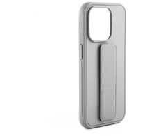 iLike Apple iPhone 15 Plus Silikoninis dėklas with stand Sidabrinis
