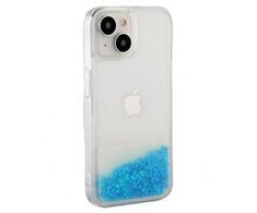 iLike Apple iPhone 15 Plus Silikoninis dėklas Vanduo Glitter Mėlyna