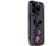 iLike Apple iPhone 15 Pro Max Silikoninis dėklas Print Desire Rabbit Violetinė