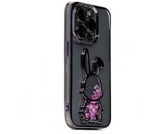 iLike Apple iPhone 15 Pro Silikoninis dėklas Print Desire Rabbit Violetinė