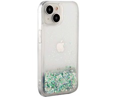 iLike Apple iPhone 15 Silikoninis dėklas Vanduo Glitter Sidabrinis