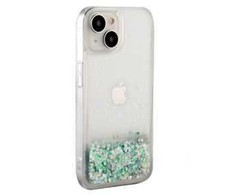 iLike Apple iPhone 15 Silikoninis dėklas Vanduo Glitter Sidabrinis