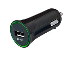 iLike Car ICC01 Kompakts Auto Lādētājs DC 12-24V Vienu USB Ligzdu 1A Melns