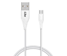 iLike ICM01 Izturīgs TPE USB uz Micro USB Universālais Lādētāja Kabelis 1m Balts