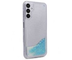 iLike Samsung Galaxy A14 5G Silikoninis dėklas Vanduo Glitter Mėlyna