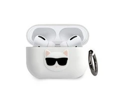 Karl Lagerfeld KLACAPSILCHWH AirPods Pro cover balta/baltas silikoninis Choupette