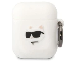 Dėklas Karl Lagerfeld KLA2RUNCHH AIRPODS 1/2 COVER Baltas/Baltas SILICONE CHUPETTE HEAD 3D